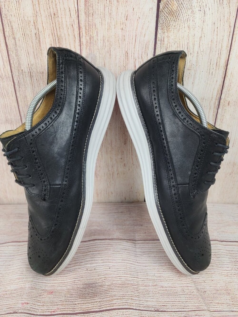 Cole Haan Original Grand Wingtip Oxford Men Size 11.5 Black Leather Brogue Shoes - Picture 5 of 8